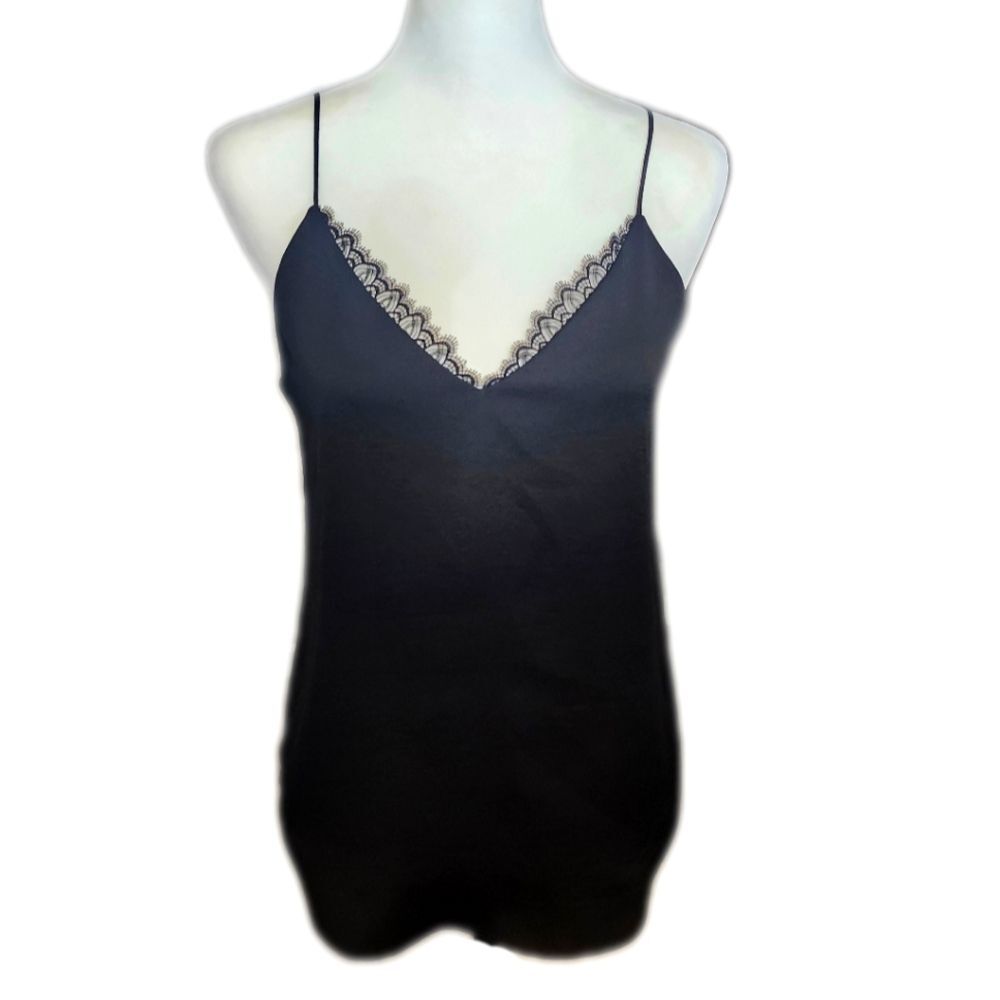 Express Black Polyester Camisole Tank Top, Adjustable Straps, XS